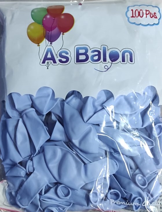 toptan as  makaron soft balon mavi 12 inç 100 lü