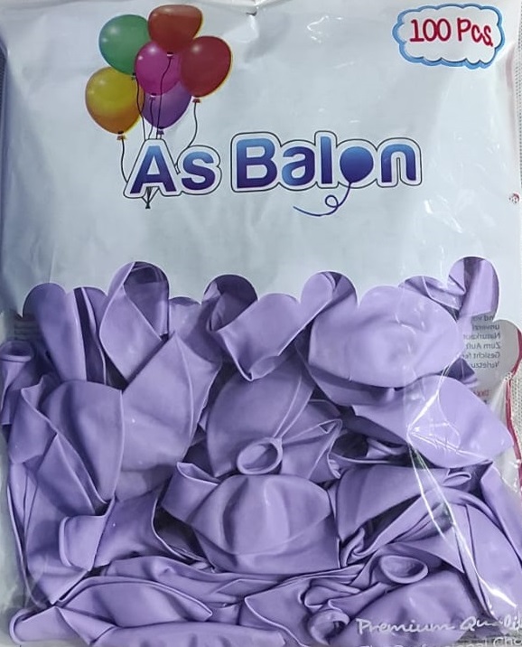 toptan as makaron soft balon lila 12 inç 100 lü