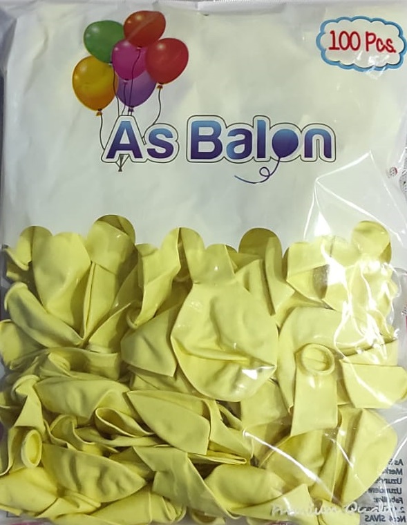 toptan as makaron soft balon sarı 12 inç 100 lü