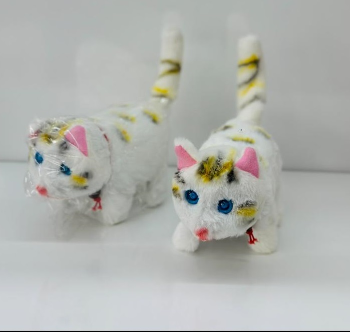 toptan beyaz kedi pilli ışıklı sesli emg112