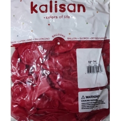 Toptan Kalisan Pastel Kırmızı Balon 12 100lü 