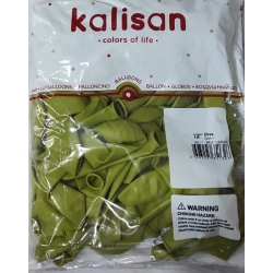 Toptan Kalisan Pastel Retro Zeytin Renk Balon 12 100lü 